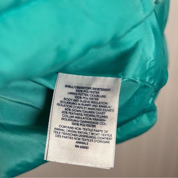 Lands’ End Teal Puffer High Neck Coat Women’s Size Medium - Picture 10 of 13